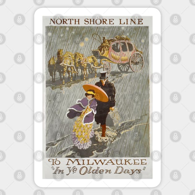 Milwaukee - Vintage Travel Poster Sticker by Culturio